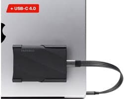 CRAP.SUPPLY® - Magnetische SSD Houder Samsung T9 + USB-C 4.0 Kabel — Laptop Mount - Carbon Fiber - Bundel