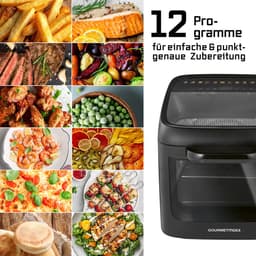 GOURMETmaxx heteluchtoven met panoramadak en voorruit 12,5 l | Heteluchtfriteuse met 9 functies | Airfryer, friteuse en minibakoven in één | voor max. 8 personen | Heteluchtfriteuse met kleurpictogrammen — thumbnail 3