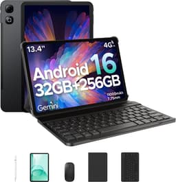 DOOGEE Tab G6 Max VIP - Tablet - 32GB RAM+256GB ROM (2TB TF) - 13,4 Inth FHD+ 90Hz - 4G LTE - 11000mAh/18W - Dubbele luidspreker - 5G WiFi - GPS - 3,5 mm audio - Face ID - met toetsenbord/pen/muis tablet - Zwart — thumbnail 1