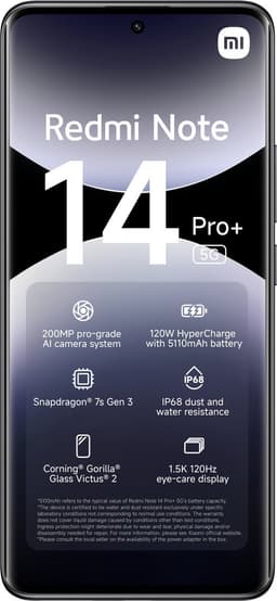 Xiaomi Redmi Note 14 Pro+ 5G - 512GB - Zwart — thumbnail 2