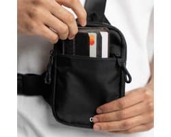 GearGlow® Sling Bag - Zwart - Unisex - Crossbody Bag voor Heren en Dames - Telefoontasje