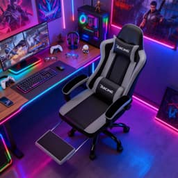Elekiatech Gaming Stoel - Gamestoel mit 90°-170° Rugleuning - Gaming Chair met Inklapbare Voetensteun - Game Stoel met Zachte Armleuningen - Max. Draagvermogen 150 kg — thumbnail 1
