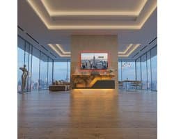 Modern LED TV Lowboard – 2 Kleppen, Touch-Open Mechanisme, 140 cm – Furniture Land TV Meubel voor Woonkamer, Entertainment, Gaming en Opbergruimte – Geschikt voor Televisies tot 65 inch