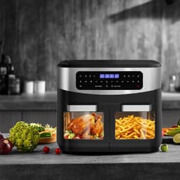 Dewelling KDFO-5511DTW 12L XXL Dual Zone Airfryer met Afneembare Scheidingswand – 2600W Heteluchtfriteuse met Kijkvenster – Sync Finish & Dual Cook — thumbnail 9