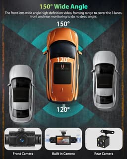 4K + 1080P Spiegel Dashcam met 3 Inch Touchscreen - Autocamera met Achteruitrijcamera, Groothoek Nachtzicht, Dubbele Lens, Loop-opname, G-sensor en Parkeermonitor — thumbnail 3