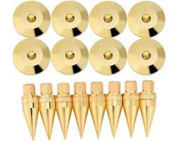 Gouden Speaker Spike Stand Voeten voor Draaitafel Met Schokbestendige Kegelvoeten en Base Pad