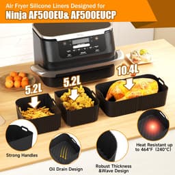 Airfryer Accessoires Set 15-delig – Geschikt voor Ninja Foodi AF500EU FlexDrawer 10,4L & COSORI TwinFry 10L – Inclusief Siliconen Matten, Grillrek & Spiesen — thumbnail 4