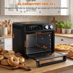 25L Elektrische Heteluchtfriteuse-10 In 1 Heteluchtfriteuse-toasten,bakken-grillen-dehydrateren- rotisserie etc. — thumbnail 6