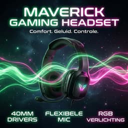 VX Gaming Maverick Gaming Headset met Microfoon - Bedraad - RGB Verlichting - Bluetooth - Geschikt voor PC / PS4 / PS5 / Xbox / PC (VX-243-BK) — thumbnail 5
