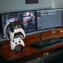 Universele 3 Tier Headset Stand - Controller Stand - Gaming Accessoires - Compatibel met PS5 DualSense Edge - Xbox Elite / Core Wireless - Switch Pro Controllers (Zwart) — thumbnail 3
