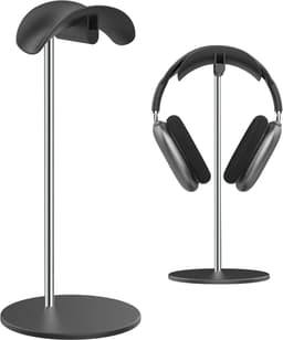 Hoofdtelefoonstandaard - Headset houder - Bureau organizer - Solide metalen basis - Zwart — thumbnail 1