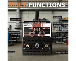 Lasapparaat 3-in-1 - Multifunctioneel MIG MMA - Metaal Bewerken - Gasloos Lasdraad Mogelijk - 250 Ampère