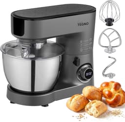 Krachtige Keukenmixer - Standmixer Deeg - Professioneel Bakken - 6.5L Kom Digitaal - 42x22x36cm - Antracietgrijs — thumbnail 1