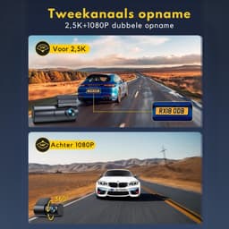 RONN® Dual Dashcam - Voor en Achter Camera – Auto Camera Met Nachtzicht – Zwart - 5cm x 10cm x 4cm — thumbnail 4