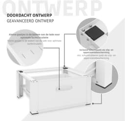 RONN® Wasmachine Verhoger - Wasmachine Verhoger met Lade - Wasmachine Sokkel Met Laadcapaciteit tot 150 KG - Wit - 63cm x 54cm x 32cm ;9kg — thumbnail 5