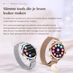 Evy24 Smartwatch Dames 38mm - Horloge Dames - AMOLED - Sporthorloge - Stappenteller - Saturatiemeter - Geschikt voor iPhone & Android - Brons — thumbnail 7