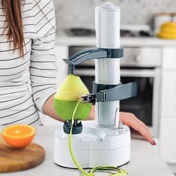 Elektrische Schilmachine - Groente Fruit Schillen - Snelle Keuken Hulp - Automatische Balans - 29x14 cm - Wit Zwart — thumbnail 4
