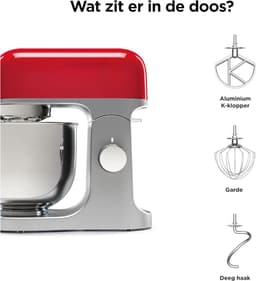 Aura® Mixer met Mengkom - Keukenmachine - Kneedmachine- Rood- 39cm x 24cm x 36cm — thumbnail 2