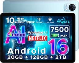 DOOGEE Tab G5 - Tablet - 20GB + 128GB (2TB TF) - 4G LTE - Android 16 - 10 inth 120Hz IPS HD - Unisoc T7200 - 7500mAh - 2 Lautsprecher - Widevine L1 - Face ID - GPS - Blauw — thumbnail 1