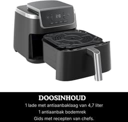 Airfryer enkele Lade - 4-in-1 Airfryer - Roosteren, Opwarmen, Drogen - Voor 1-2 Porties, Digitaal, Voor Bevroren Voedsel - Anti-aanbak Lade & Mandje - 2000W — thumbnail 8