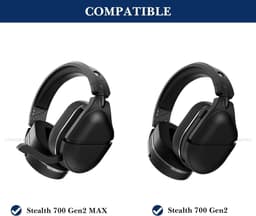 Allecto - Eiwit lederen - vervangende hoofdband - compatibel voor hoofdtelefoon - Turtle Beach Stealth 700 Gen2 - Gen2 MAX - zwart. — thumbnail 2