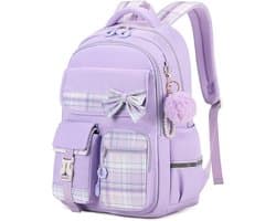 Meisjes School Student Schooltas - Outdoor Rugzak met trolleyband - Waterdicht - Schooltas - Rugtas - Tieners - Boekentas - Rugzak Meisje - Rugzak jongens - Rugzakken - Rugzakken met grote capaciteit - Rugtas Voor Kinderen - Laptop Rugtas - Paars