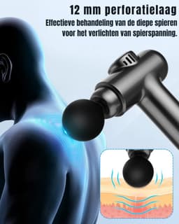 RWB® Massage Pistool - Massagepistool - Massage Gun - Zwart - 28x 23 x 8 cm — thumbnail 5
