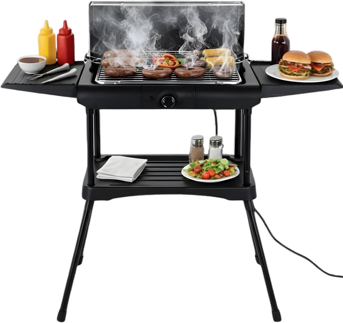Lomera Elektrische Barbecue Staand - Elektrische Barbecue met Onderstel - Elektrische Barbecue op Voet - Elektrische Barbecue Balkon - Elektrische Barbecue Camping - Elektrische BBQ Staand - Staande Elektrische Barbecue — afbeelding 1