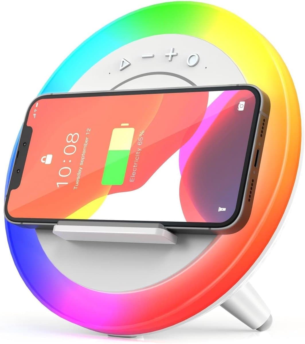 Bluetooth-luidspreker - Nachtlampje- Draadloos Oplaadstation - Telefoonhouder -Slaapkamer En Kinderkamer — afbeelding 1