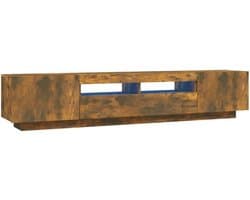 Tv-meubel Set - Media Kast Hifi - Woonkamer Inrichting - Met LED Verlichting - 100x40x35 cm - Gerookt Eiken