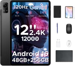 Aorlym P12 Pro - Tablet - 48GB RAM (12+36GB) + 256 GB ROM (2 TB/TF) - 12 Inch 2K 120Hz IPS - Android 16 - 12000mAh/18W - 4G LTE - Wi-Fi 5 - Bluetooth 5.0 - T7300 - Quad Speakers - Volledige accessoirebundel met toetsenbord en stylus — thumbnail 1