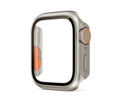 Stravo Ultra-look Case met Screenprotector – Geschikt voor Apple Watch 46mm – TPU Bumper Hoesje – Compatibel met Series 10 / 11 – Titanium