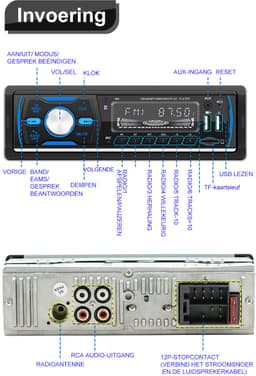 ESSGOO DAB Autoradio - Autoradio met Bluetooth - 1 din Autoradio - Dab+ en AM/FM Radio - Handsfree bellen - Usb, Aux, Tf - 4 x 60 Watt — thumbnail 2