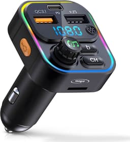 Fm Transmitter Bluetooth - Carkit - Autolader - USB-C Adapter 22.5W - Bluetooth 5.3 - USB Adapter - SD Kaart - Oplader — thumbnail 1
