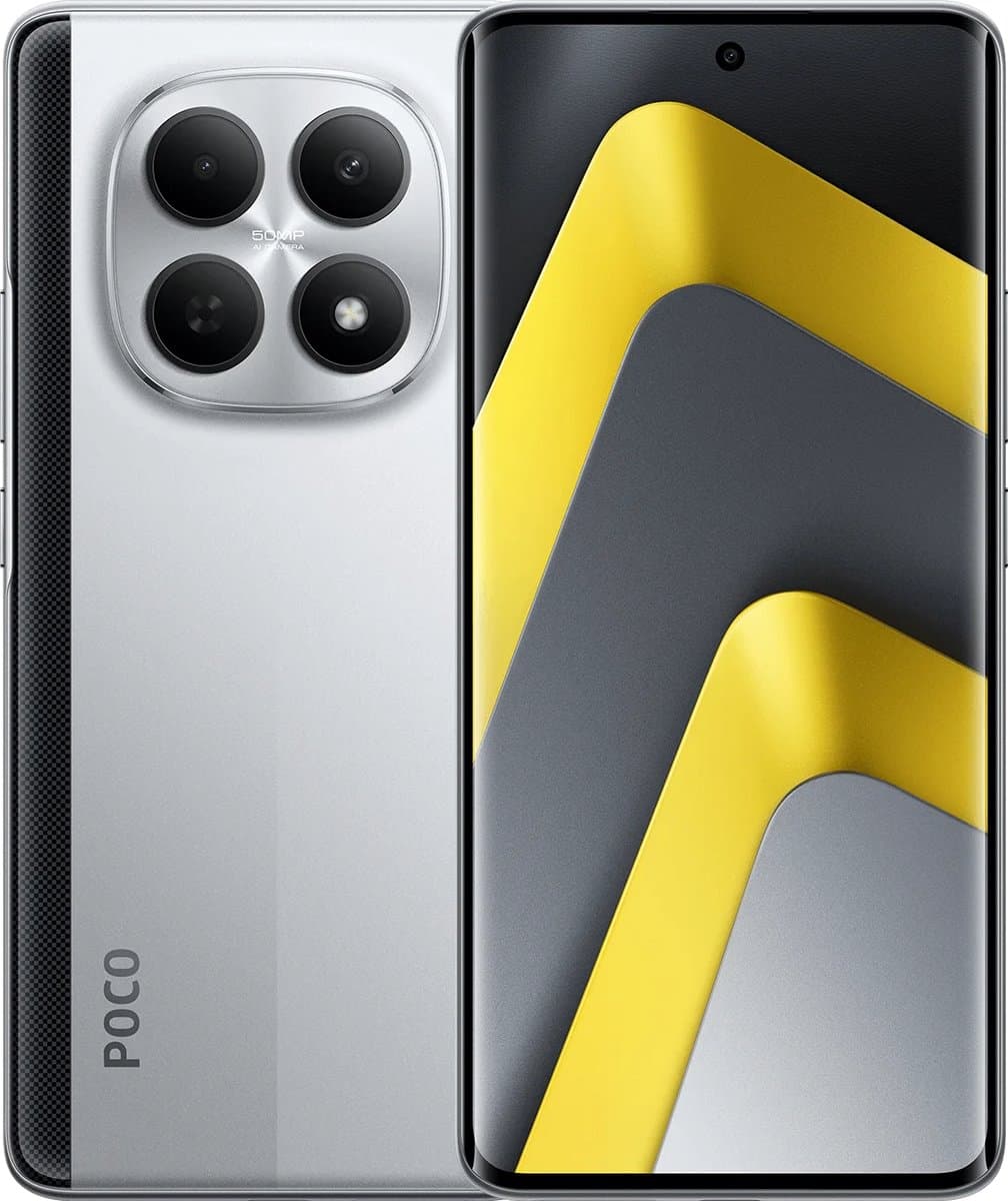 Xiaomi POCO M8 - 5G Smartphone - 12GB RAM + 512GB - 6.77" 120Hz Flow AMOLED - Snapdragon 6 Gen 3 - 50MP AI Camera - Zilver — afbeelding 1