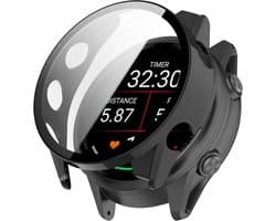 Stravo Hard case hoesje met screen protector glas - geschikt voor Garmin Forerunner 970 - Full Cover Hard Case / Beschermend Hoesje - Zwart