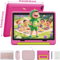 Hotlight 10.1 Kindertablet – Android 15 Tablet met Toetsenbord – Rose Tablet Hoes Sleeve – Stylus - Muis – 20 GB RAM/64GB ROM - Ouderlijk Toezicht – Vanaf 3 Jaar — thumbnail 4