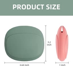 2 stuks - siliconen koptelefoonorganizer - opbergdoosje voor datakabels - draagbare organizer - voor bedrade koptelefoons, kabel, oplader, USB-stick - rood-groen - 9.2×8cm — thumbnail 2