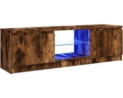 TV Meubel met LED Verlichting 120cm Breed in Gerookt Eiken Kleur