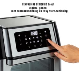 DYNA® Mini Airfryer - Airfryer - Heteluchtfriteuse - Compact - Zwart - 32cm x 36cm x 37cm — thumbnail 4