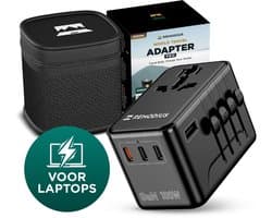 Remodius® Wereldstekker PRO - 220+ landen - Universele Reisstekker met PD100W Ultra USB C Fast Charging voor Laptops, Telefoons, Tablets, en meer - 3x USB-C - 1x USB-A