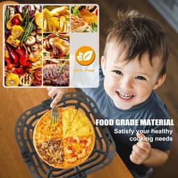Vervangbaar rek geschikt voor Instant Pot Vortex 6 in 1 6 QT Gourmia GAF685 GAF735 6 QT luchtfriteuse, accessoires voor luchtfriteuse, bakplaat/krokante plaat/rooster, vaatwasserbestendig — thumbnail 3