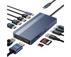 Acasis - 14-poorts - 4K 60Hz - USB-C dockingstation - PD - 100W Opladen - DP