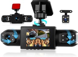 4-Kanaals Dashcam 360 Graden - 4x Full HD 1080p Camera Voor, Achter, Links, Rechts - 2 Inch LCD Scherm - Nachtzicht - Parkeermodus - Dashcamera voor Auto & Taxi - Zwart — thumbnail 1
