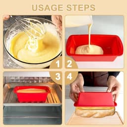 Tweedelige cakevormenset, kleine gebaks- en cakevorm, siliconen broodvorm, rechthoekige antiaanbakvorm, geschikt voor cakes, accessoires voor de airfryer, bakgerei — thumbnail 2