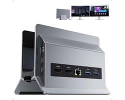 Verticaal USB-C Dockingstation met Dubbele 4K 60Hz HDMI en 10 Gbit/s Data poorten