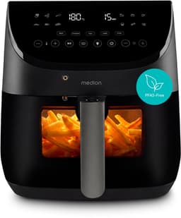 MEDION X20 XL Heteluchtfriteuse (6,6 L, 5 vleesprogramma’s met kerntemperatuursonde, stille DC-motor 1.700 W, 10 programma’s, PFAS-vrij, ILAG coating) — thumbnail 13