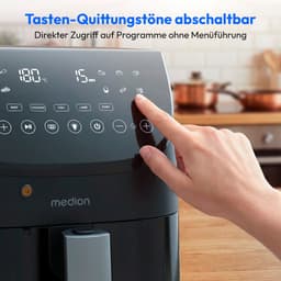 MEDION X20 XL Heteluchtfriteuse (6,6 L, 5 vleesprogramma’s met kerntemperatuursonde, stille DC-motor 1.700 W, 10 programma’s, PFAS-vrij, ILAG coating) — thumbnail 11