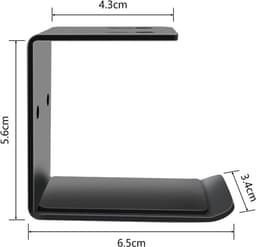 Houder voor hoofdtelefoon - muurbeugel met schroeven en plakband - geschikt voor meerdere apparaten - bureau, muur, tafel - universeel - gaming hoofdtelefoonhouder — thumbnail 3