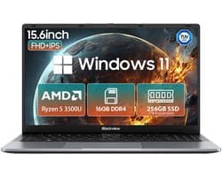 Blackview AceBook 6 Laptop - 15,6 inch Full HD - 16 GB RAM - 512 GB SSD AMD Ryzen 5 3500U - Windows 11 Notebook - UHD Graphics - Grijs